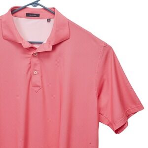 Turtleson Golf Polo Shirt Pink Geometric Print Short Sleeve Athletic Quick Dry